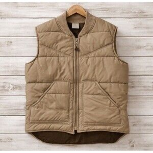 VTG Walls Blizzard-Pruf Quilt Lined Vest Men's Large Tall Workwear USA Made Tan